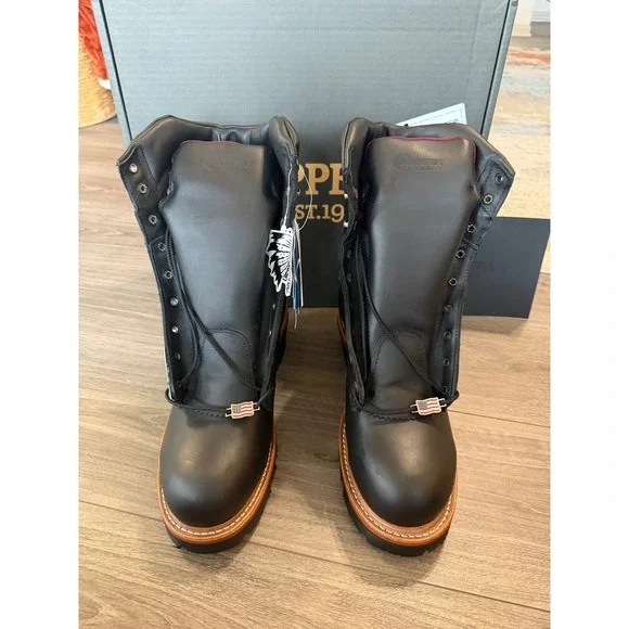 Chippewa Mens Workboots Motorcycle 9" Waterproof Steel Toe 11 E, 25410 Logger - Picture 3 of 6